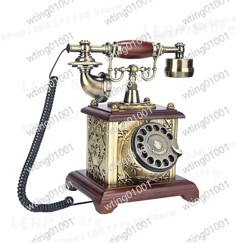 for Vintage Turntable Style Wedding Guestbook Phone Retro Voice Message Recorder for Party Blessing Call Decoration Gift