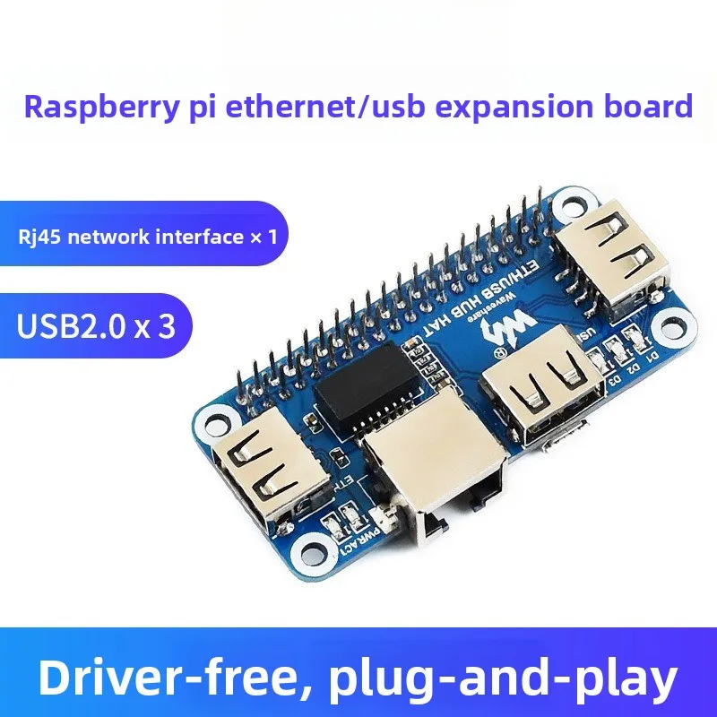 USB to Ethernet Expansion Board for Raspberry Pi 4, 4-Port USB Splitter, Compatible with Multiple Raspberry Pi Models