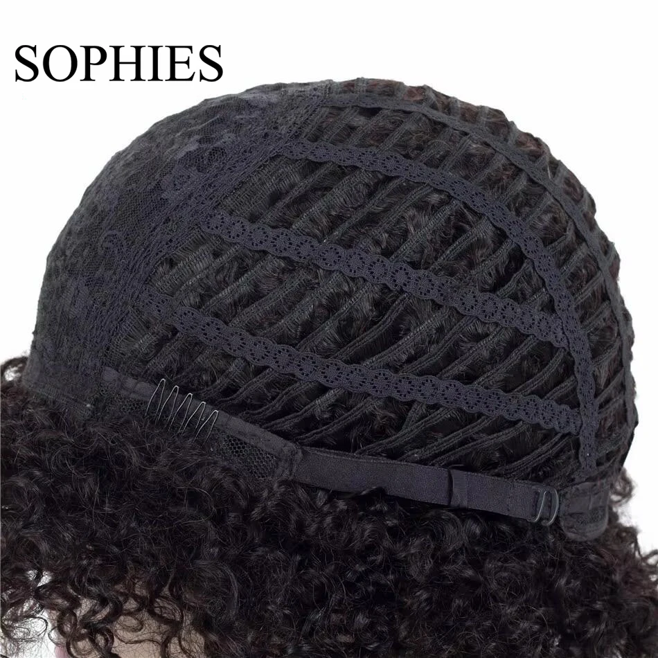 สั้นผมมนุษย์Wigsสําหรับผู้หญิงJerry Curlวิกผมผมมนุษย์Remy 4 สีผมมนุษย์บราซิลNonวิกผมลูกไม้เครื่องทําSophie's