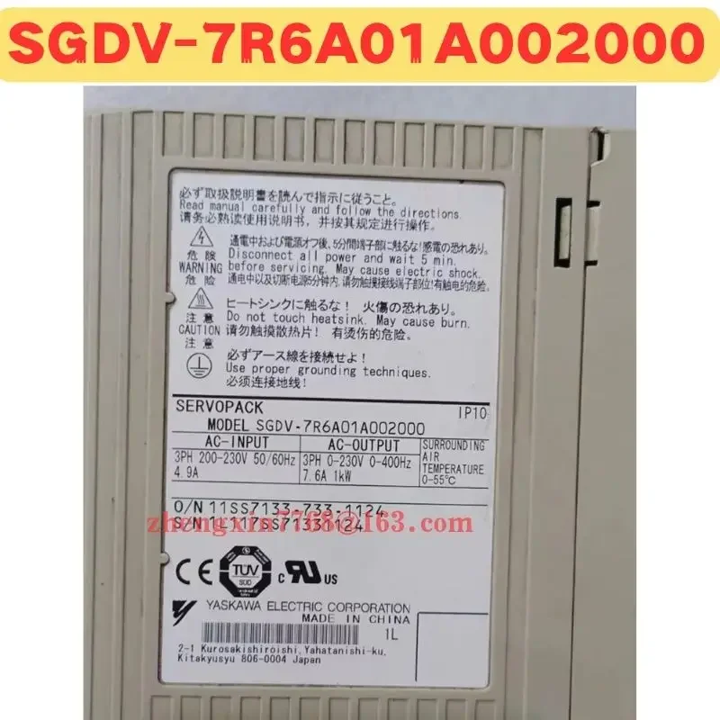 Used Servo Drive SGDV-7R6A01A002000 SGDV 7R6A01A002000 Normal Function Tested OK