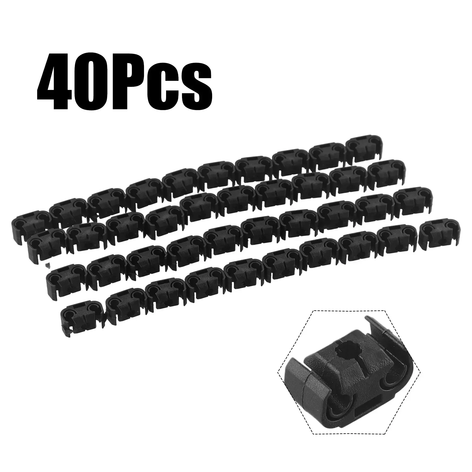 40 Pcs Car Double Brake Line Clip Brake Line Holder 4.75mm Black Fit For SKODA A4 / S4 / A6 Dual Brake Line Clamp Bracket