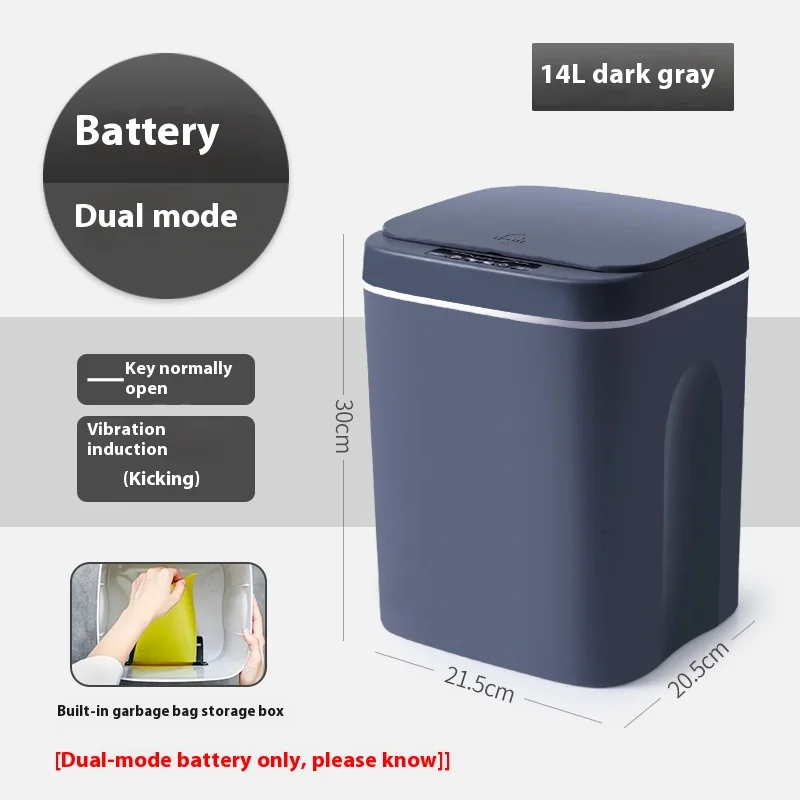 Smart Induction Trash Can For Household Bathroom Bathroom Type-c Charging With Lid Low Noise Fully Automatic Trash Can