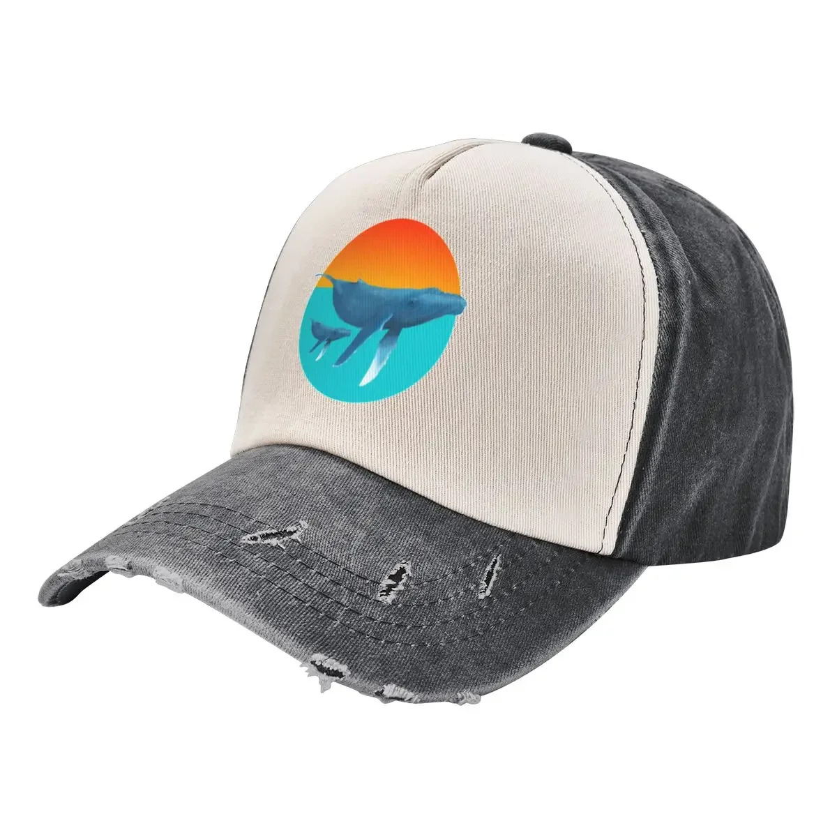 Humpback Whale and Calf Baseball Cap Custom Cap Rave Men's Luxury Women's