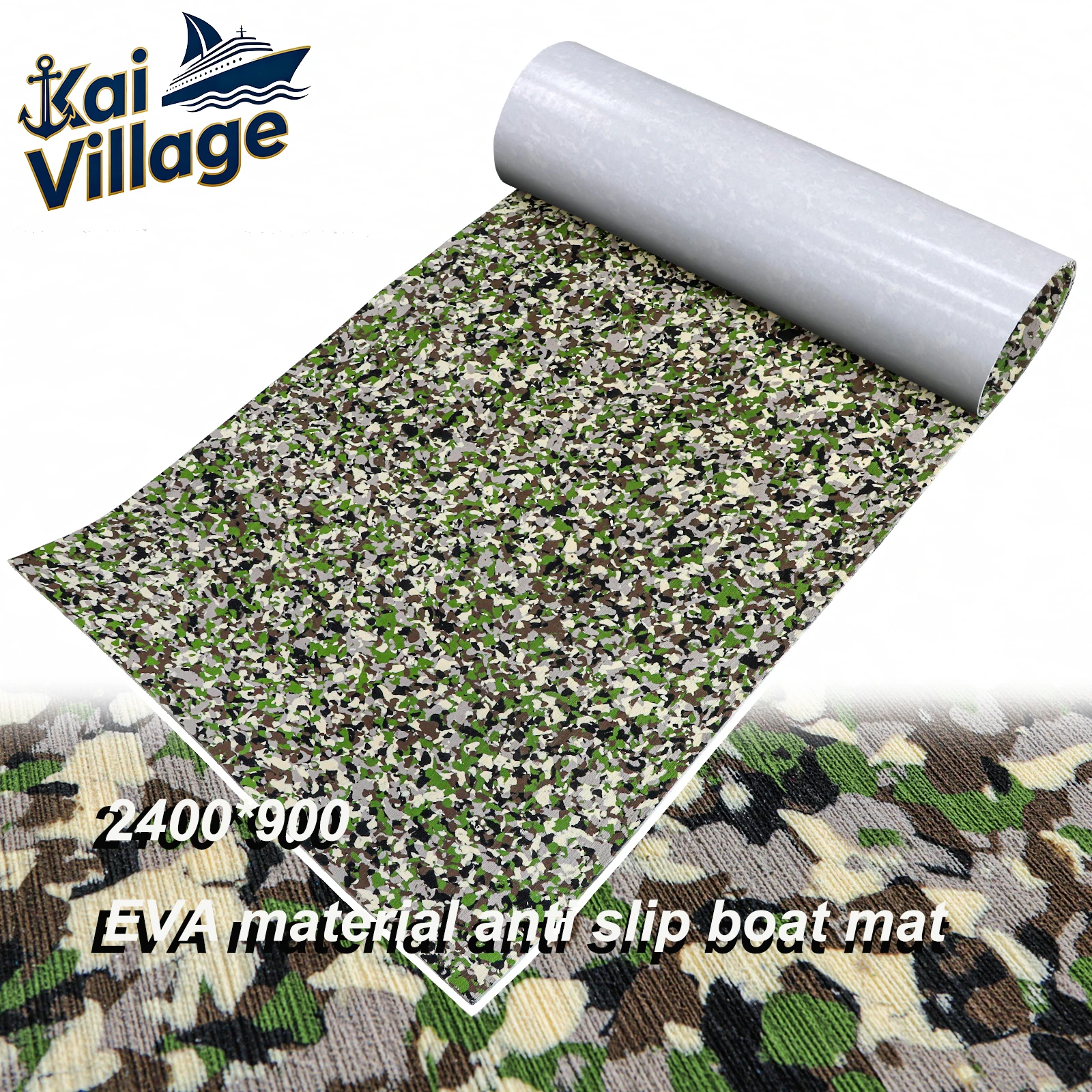 

2400*900mm Camo EVA Boat Flooring Anti-Slip Pad Yacht Deck Garden Pool Accessory