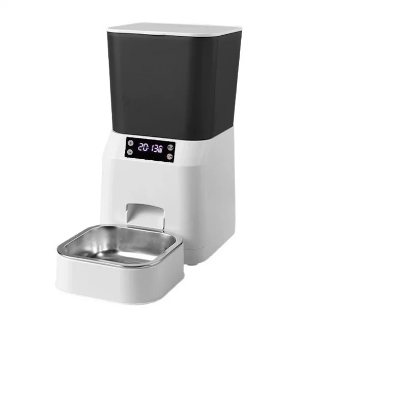 Slimme voerbak van 4,5 liter met scherm - tweewegvideo, timer en APP-bediening, dubbele voeding, automatische voedseldispenser voor katten/honden