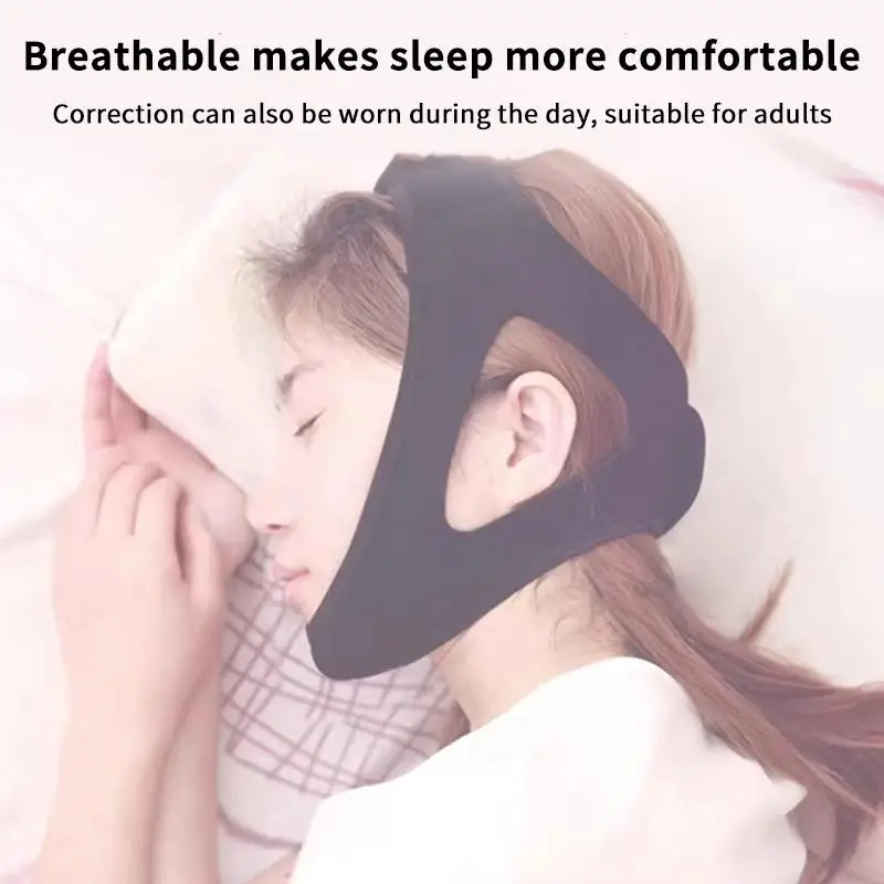 Anti Snore Chin Support Strap Highly Effective Sleep Adjustable Triangle Reduce Snoring Holeless Models And Breathable Models