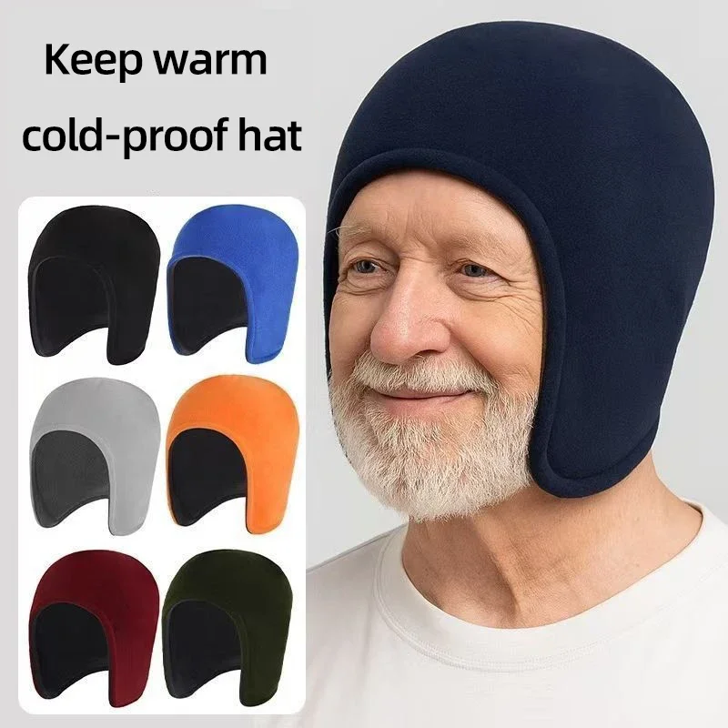 Winter Elderly Sleeping Hats for Keep Warm Beanies Outdoor Cycling Caps Ear Protection Coldproof Thick Windproof Caps
