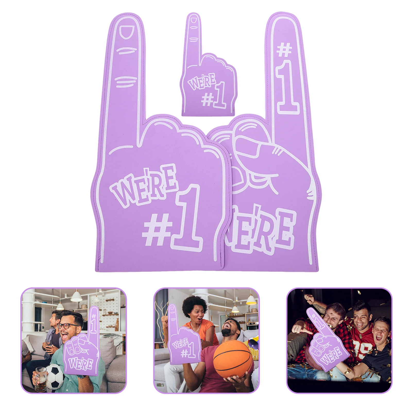 

3Pcs Foam Finger for Sports Cheerleading Lightweight Eva Fan Hand Creative Party Prop Giant Foam Hands Bulk Noise Makers