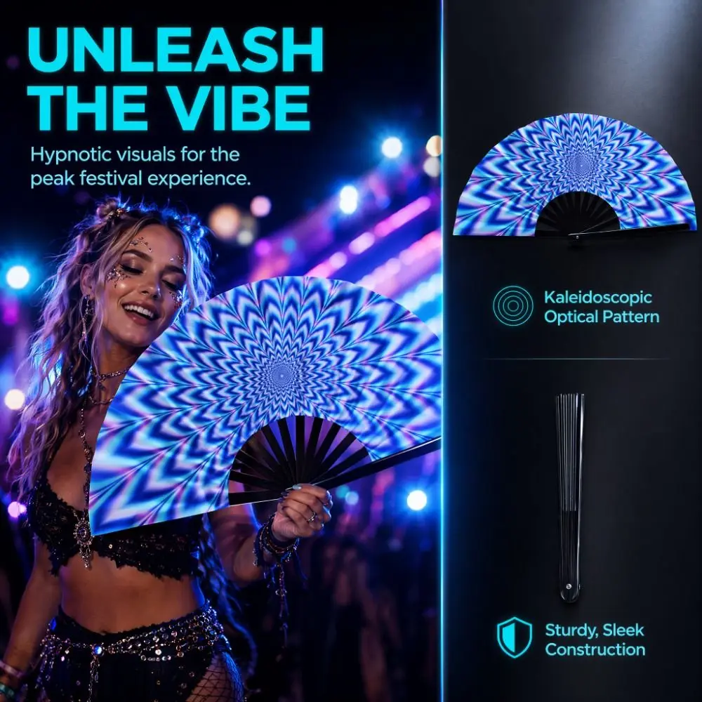 Decoration 33 Cm Kung Fu Fan Large Gradient Colorful Folding Hand Fan Reflective Foldable Clacking Fan Performance