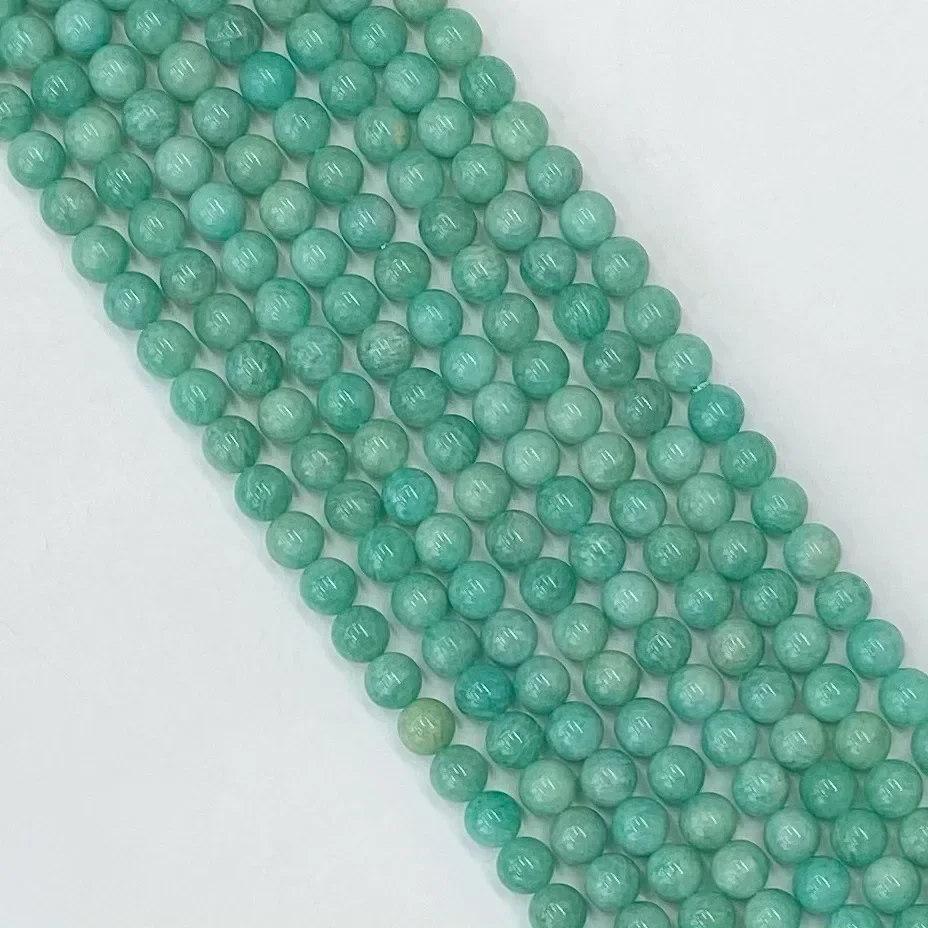 

Natural Amazonite Round Beads Loose Beads 38cm DIY Bracelet Necklace Women Jewelry Making Fashion Green Blue Stone Accessories