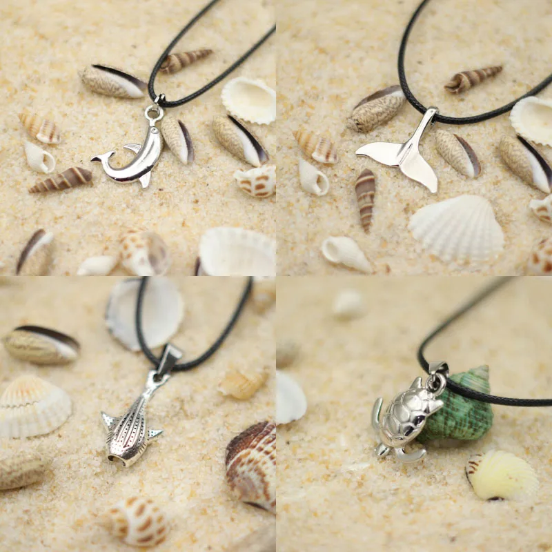 Noter Neue Meer Tier Hai Halskette Für Männer 60 cm Hiphop Kragen Sommer Strand Schmuck Delphin Schildkröte Schwanz Colar geschenk Für Ihn