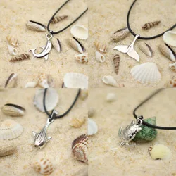 Noter New Sea Animal Shark Necklace For Men 60cm Hiphop Collar Summer Beach Jewelry Dolphin Tortoise Tail Colar Gift For Him