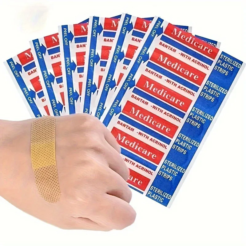 100 قطعة من الجص اللاصق للجروح، شريط غير منسوج للقطع والتآكل الصغيرة - مسامي، مثالي للإسعافات الأولية في المنزل والخارج #1