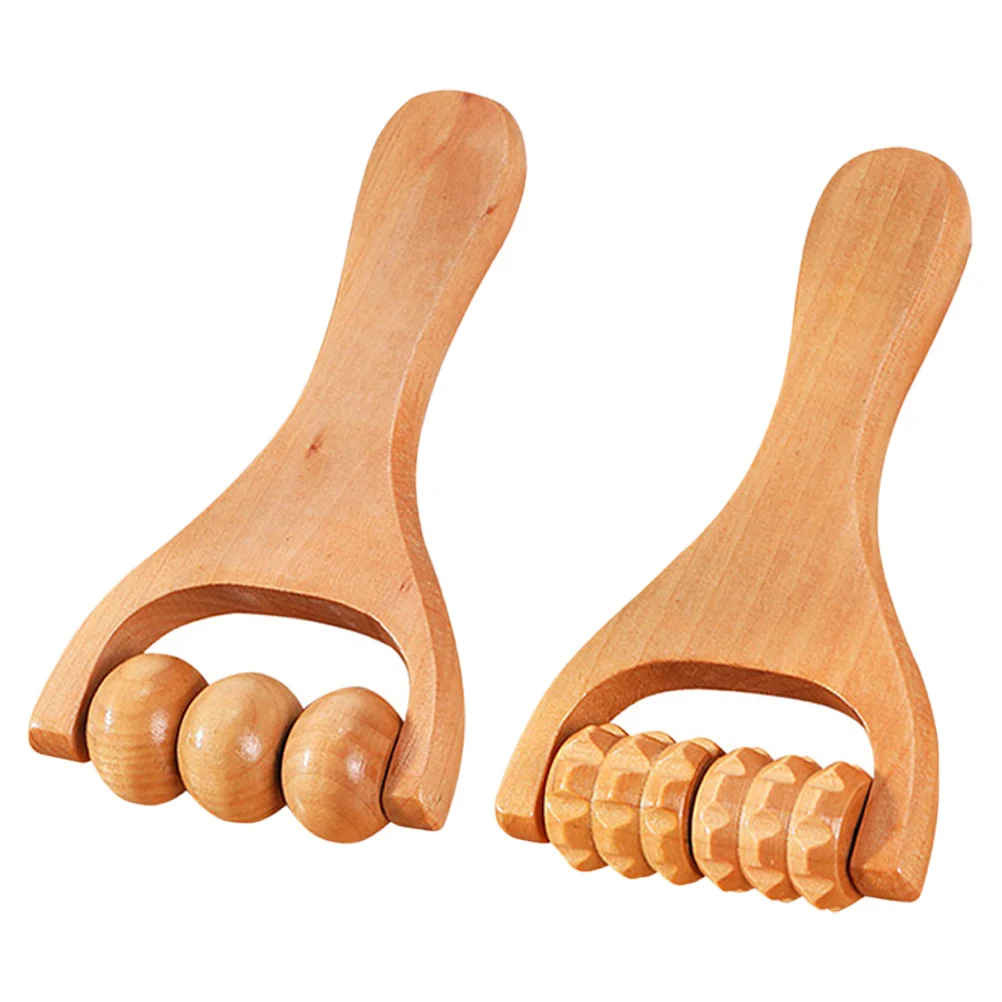 2 Pcs Roller Foot Massage Tools Neck Massager Leg Muscle Stick/massage Hammer Wooden