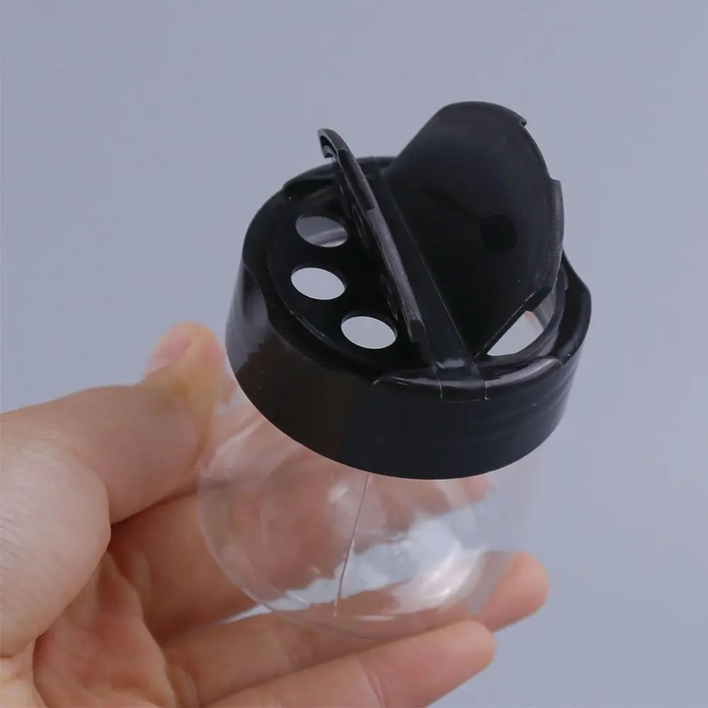 1Pcs with Butterfly Lids Labels Seasoning Bottle 100ml-300ml Clear BBQ Condiment Box Plastic Double Cover Spice Jars