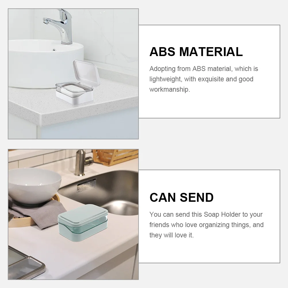 

3pcs Box Abs Lightweight Portable Bathroom Bathroom Dish Soap Case Dish For Home Dorm Travel Soap Storage Container