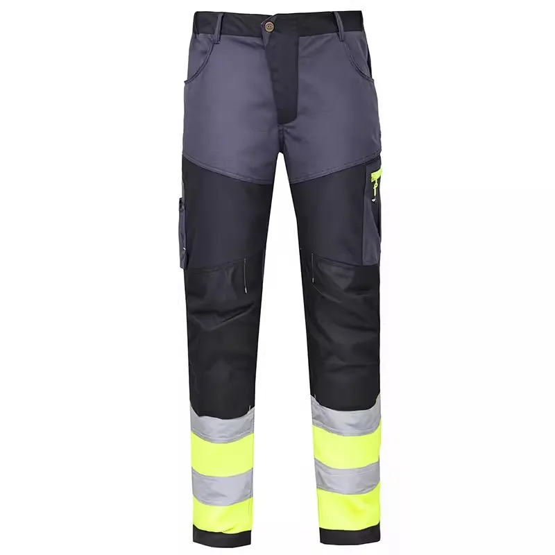 Reflective Safety Work Pants Men Construction Tear resistance Hi Vis Workwear Multi Pockets Working Pants Men Mechanic