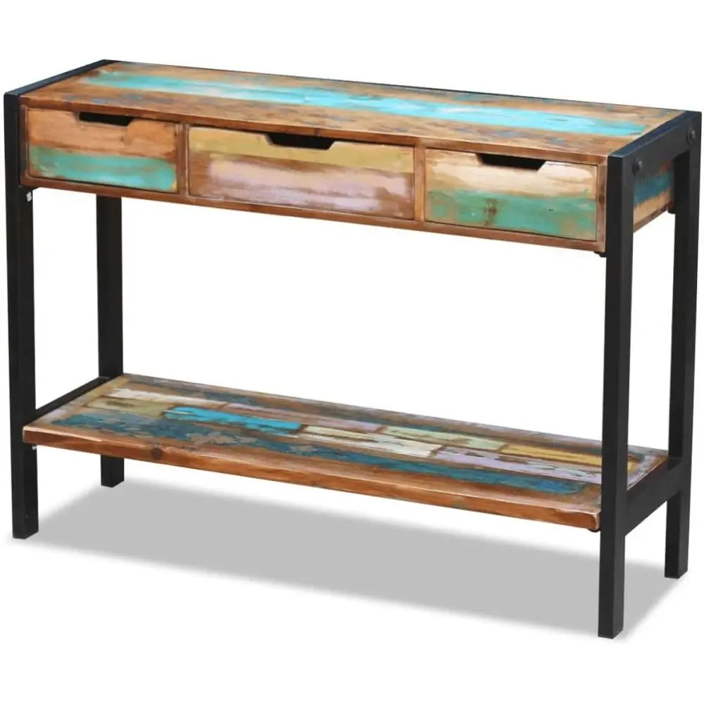 

Многоцветный комод из массива дерева с 3 ящиками и кофейной станцией, 43,3 Ш x 13,8 Г x 30,7 В, готов к использованию