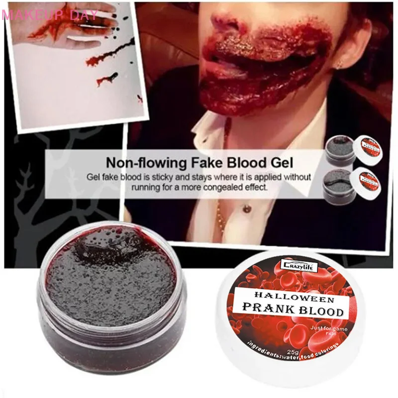 Halloween Fake Blood Cream Horror Funny Realistic Red Blood Cream Scary Cosplay Party Props Safety Funny Trick Body Makeup