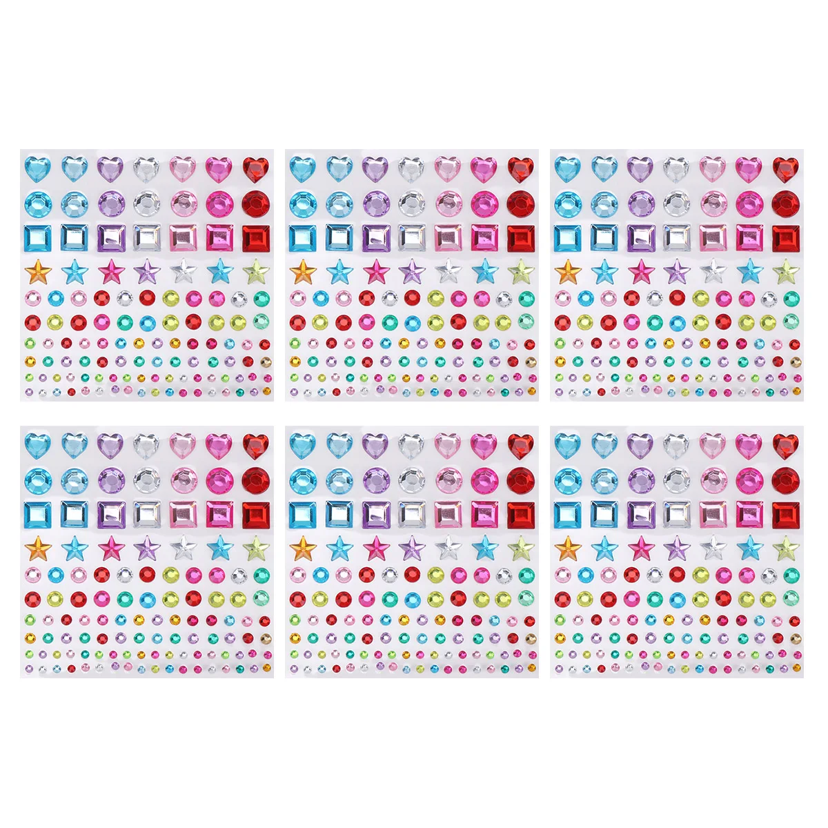 

12 Sheets Acrylic Rhinestone Stickers Colorful Crystal Gems for Crafts Kids Self Adhesive Storage Decor Jewelry Making