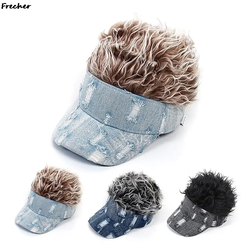 Children Cool Baseball Cap With Spiked Hairs Wig Fashion Boys Funny Wig Visors Headwear Street Hip Hop Snapback Hat Kids Caps