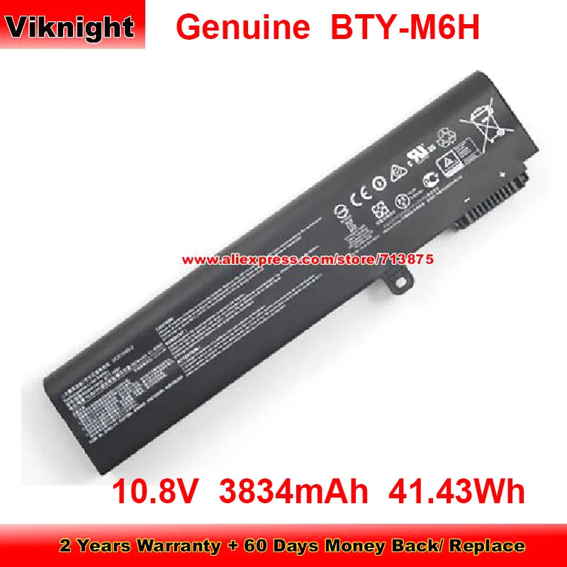 

Genuine BTY-M6H Battery MS-16J1 for Msi CX62 2QD-292UK CX72 6QD-231XES GE62 GE62MVR 7RG-010 GE63VR 7RE 10.8V 3834mAh 41.43Wh