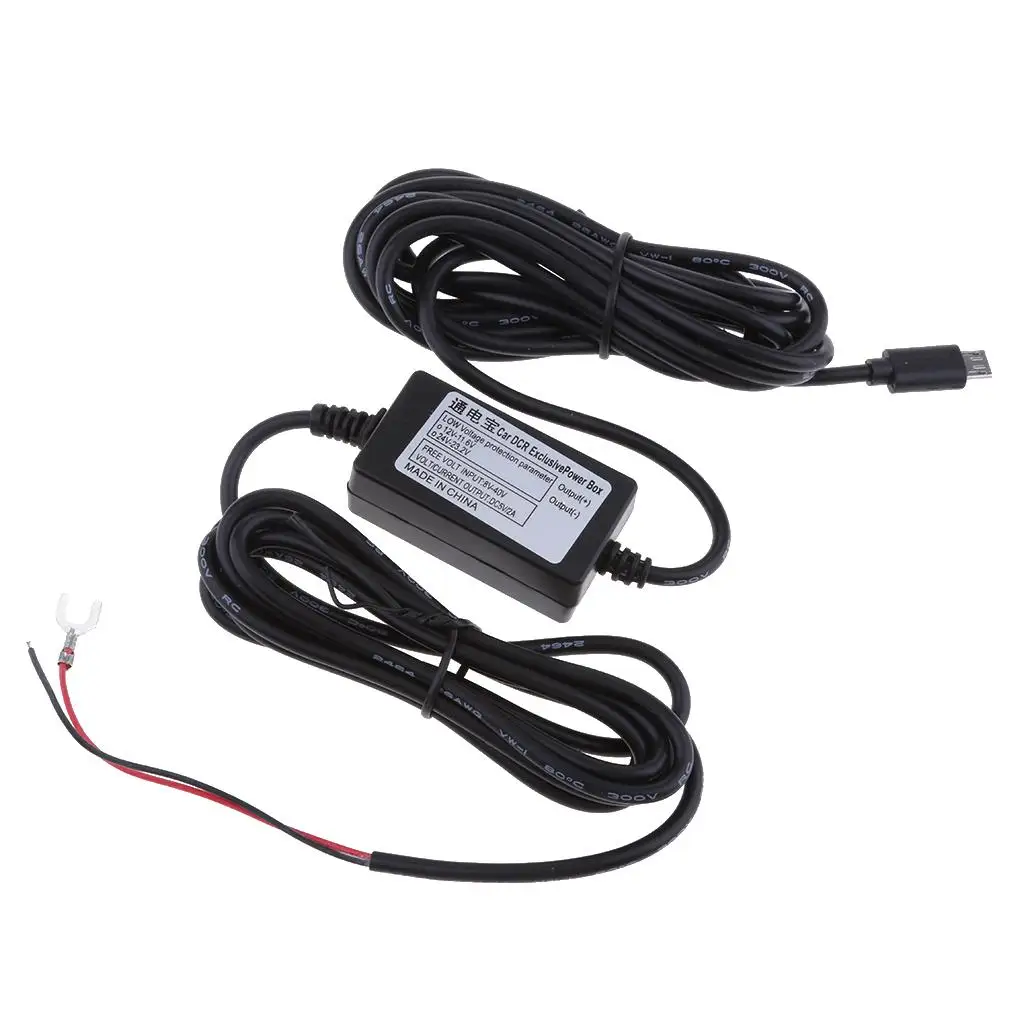 3.5m mikro USB konwerter samochodowy 12-35V do 5V dla wideorejestrator samochodowy rejestratora kamery