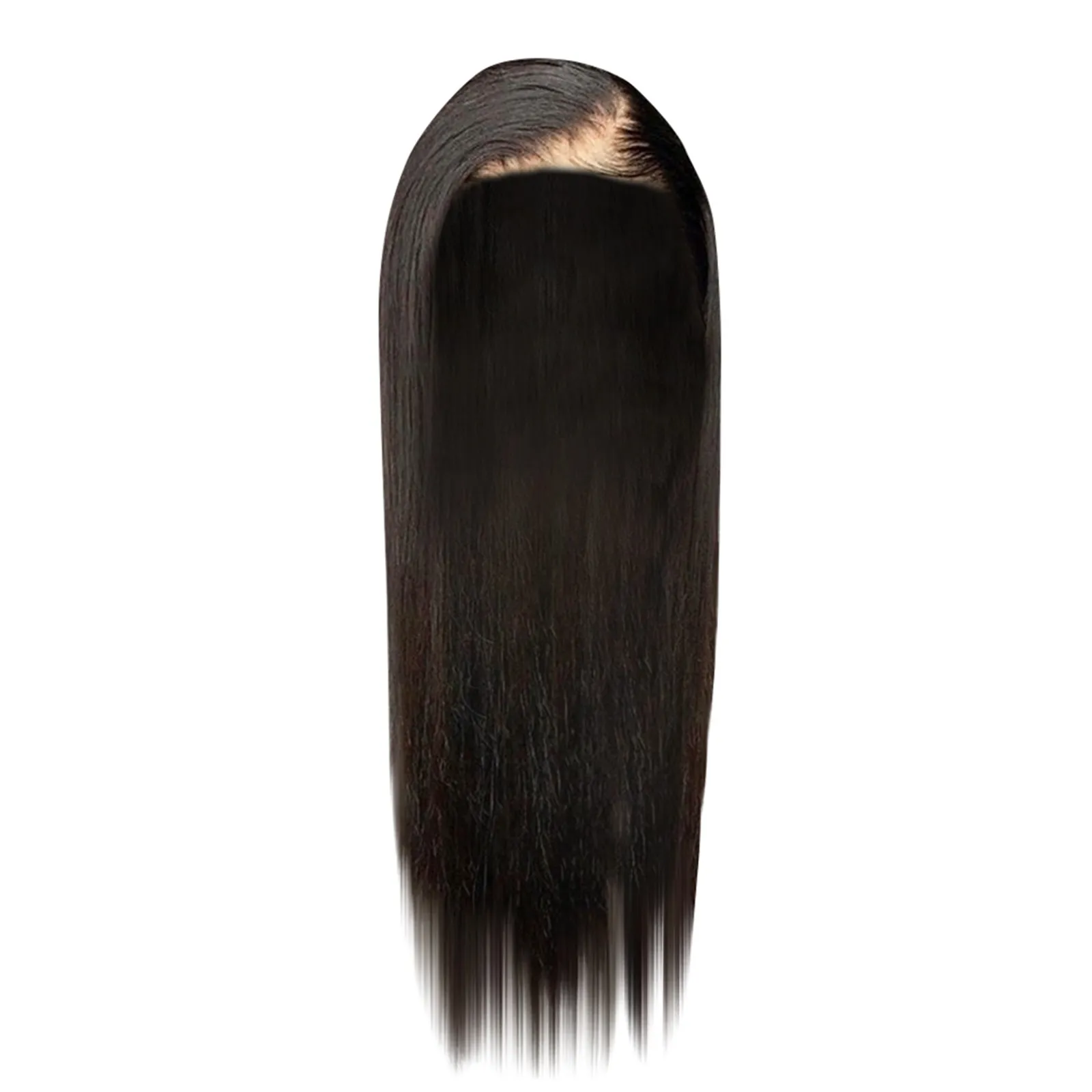 70CM Lace Front Wig Human Hair Pre-Pulled Baby Hair Glue Free Human Hair Wig For Black Women Natural Color (20 Inch)