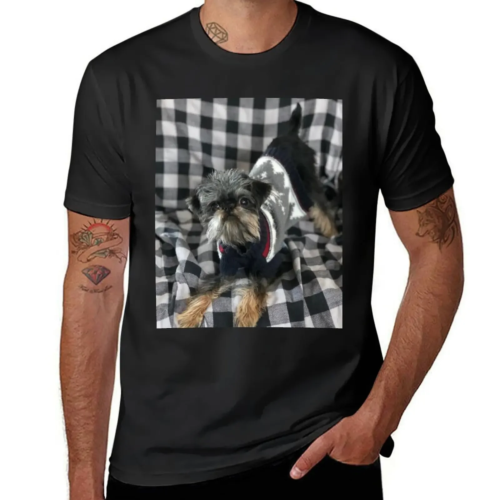 

Adorable Brussels griffon dog T-Shirt sweat vintage clothes shirts graphic tee men