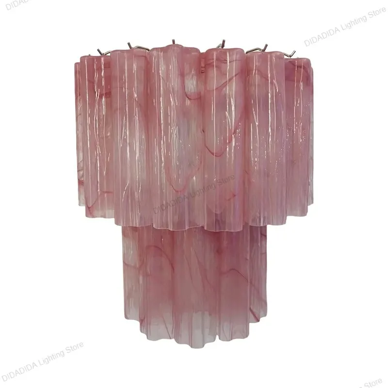 Lámpara de pared de tubo de cristal de estrella de Murano moderna, accesorio de iluminación de brillo de pared regulable de acero inoxidable de vidrio Multicolor esmerilado