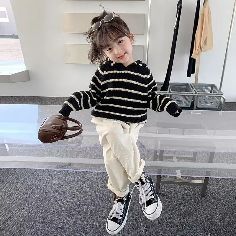 Children Winter Clothes Girl Clothing For Girls Knitwear Sweater Children\'s Top Knit Child Female Sweaters Suit Kids 8 -10 Years