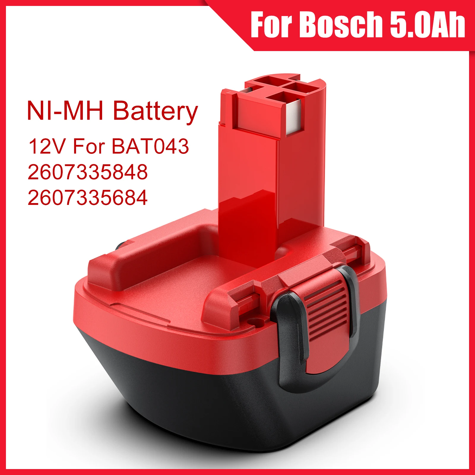 

12V For Bosch 5000mAH Ni-MH Battery For BAT043 BAT045 BAT046 BAT049 BAT120 BAT139 Rechargeable Replacement Power Tool Battery