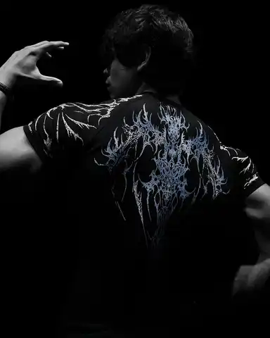 Y2K Breathedivinity 고딕 어둠 패턴 피트니스 셔츠 미국 통기성 빠른 건조 맞는 남성 여성 체육관 운동복 트렌디 티