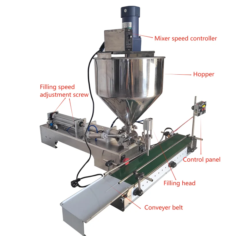

AOC Automatic Desktop Peristaltic Pump Liquid Oil Filling Machine With Conveyor For Sauce Jam Cream Filling Machine