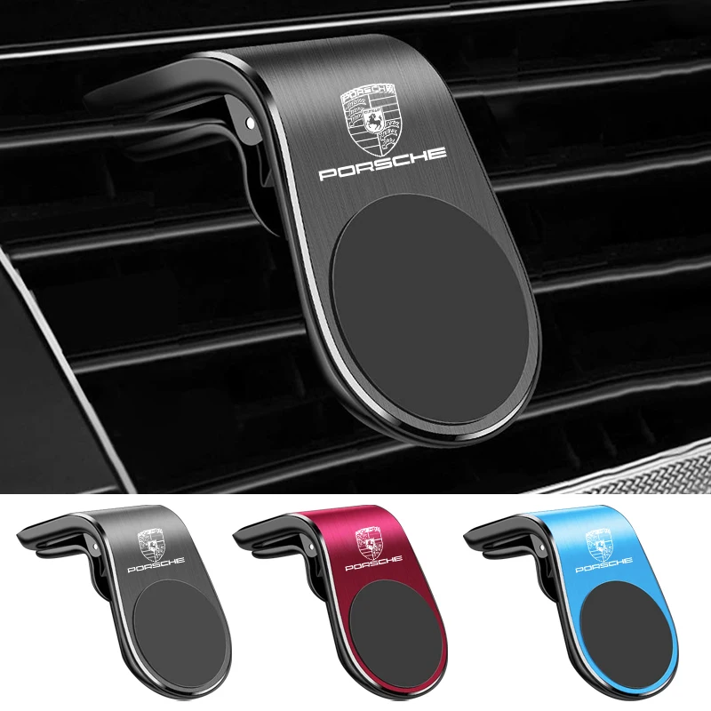 Magnetic Car Phone Holder Metal Cell Stand For Porsche Panamera Cayenne Taycan 911 718 Macan Carrera-GT 928 944 968 Accessories