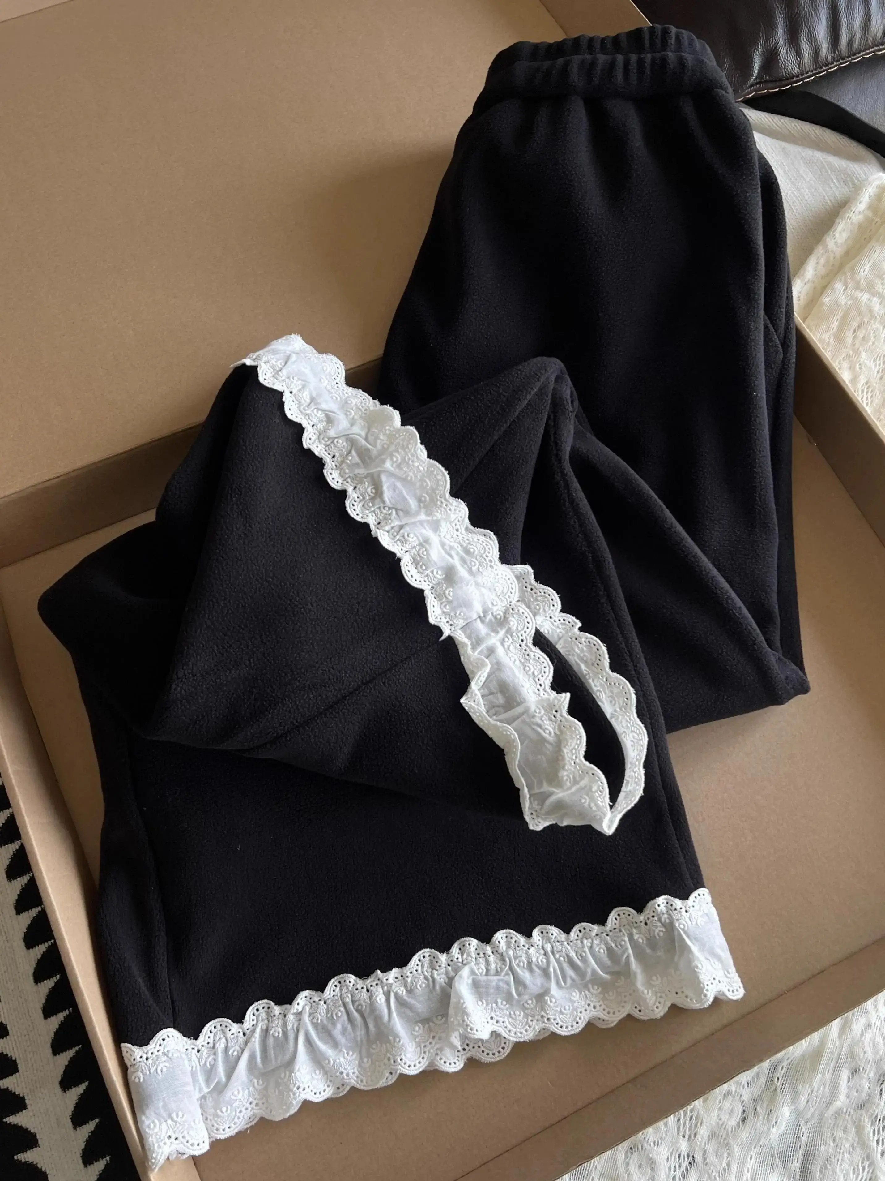 Pantaloni da donna larghi primaverili in mussola elastici da jogging Minimalismo stile coreano per il tempo libero da donna College Pendolarismo All-Match Traspirante Nuovo