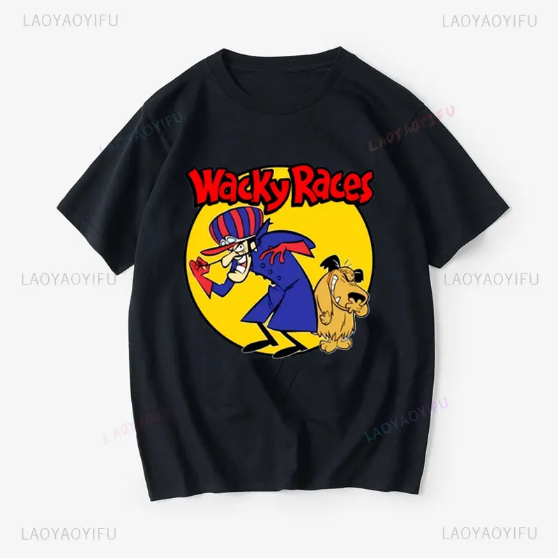 Adventure Time But It's Wacky Races Muttley Dog T-Shirt Vintage TV-Serie Lustiges Cartoon-gedrucktes T-Shirt Top Kawaii Comic Niedlicher Hund