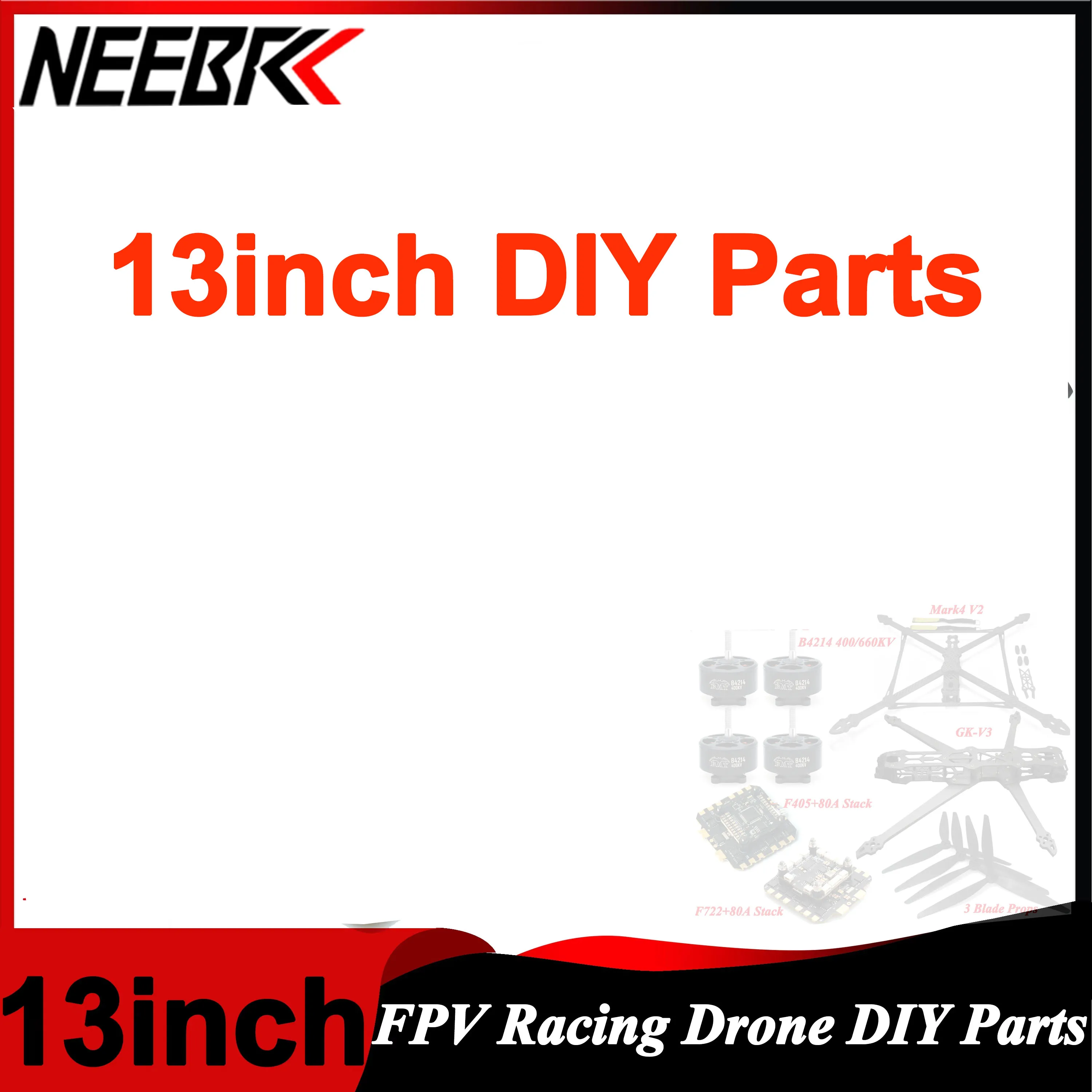 Kit de Marco GK-13 Mark4 V2 de 13 Pulgadas, Hélice 1308, Controlador de Vuelo F7 F4, ESC de 80A, Motor B4214 para Dron FPV RC X-Class, Piezas DIY