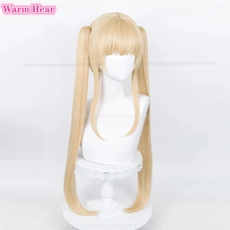 Peluca de pelo sintético de Anime Eriri Spencer Sawamura, peluca de Cosplay amarilla dorada clara, pelo resistente al calor, pelucas para fiesta de Halloween + gorro de peluca