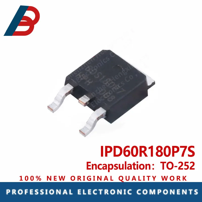10PCS IPD60R180P7S silk screen 60S180P7 package TO 252 MOS field effect tube 650V18A