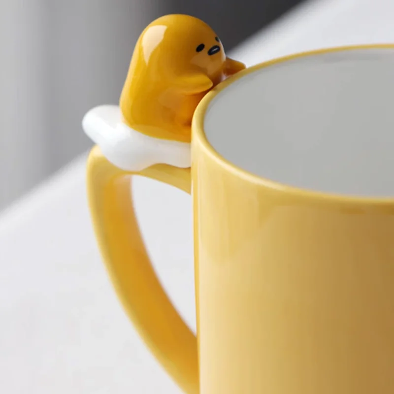 Figura de acción Kawaii Gudetama The Lazy Egg, juguete de dibujos animados, Taza de cerámica de huevo perezoso, Gudetama taza de Anime, lindo regalo