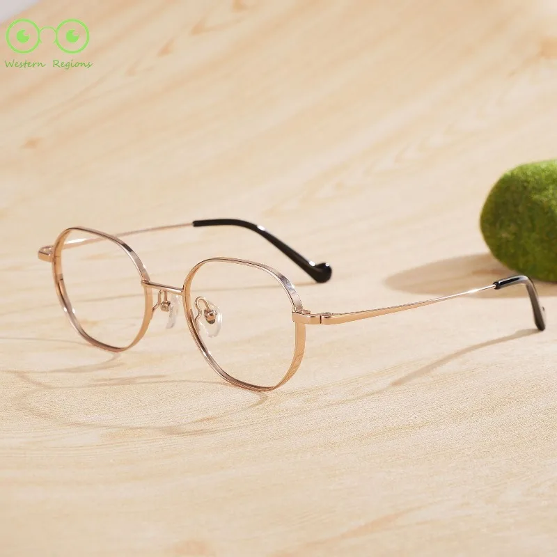 

High-Quality Fashionable Men Handmade Round Ultra-Light Pure Titanium Vintage Women Artistic Temperament Student Eyeglass Frame