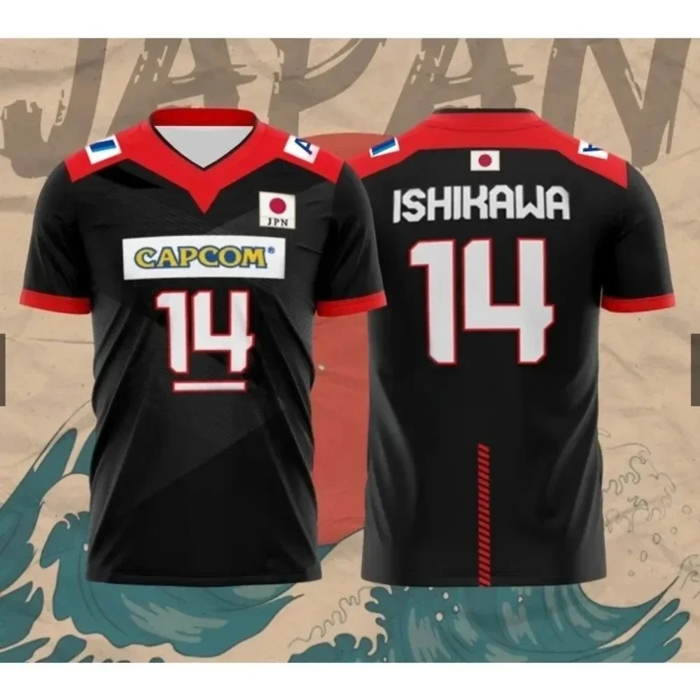 

Japan Volleyball Jersey Men Women Clothes R.Takahashi No.21 Ishikawa No.14 Sports Casual Breathable Quick-Drying Loose T-shirt