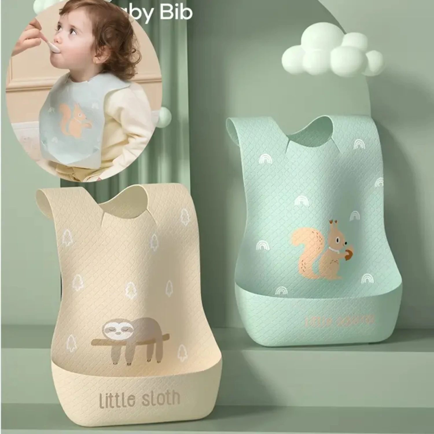 Childrens Disposable Bib, Baby Eating Artifact, Baby Child Feeding, Bag Disposable Waterproof Bib Baby accessories Baby pocket