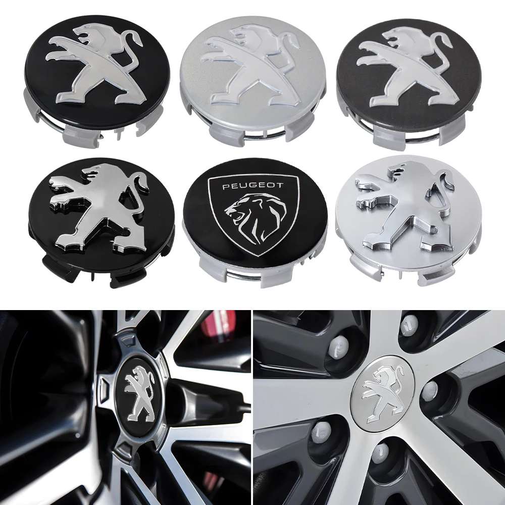4er-Set 60mm Radnabenkappen-Abdeckungen für Peugeot 206 3008 308 307 2008 508 408 5008 301 2009 307 106 407 208 207 107