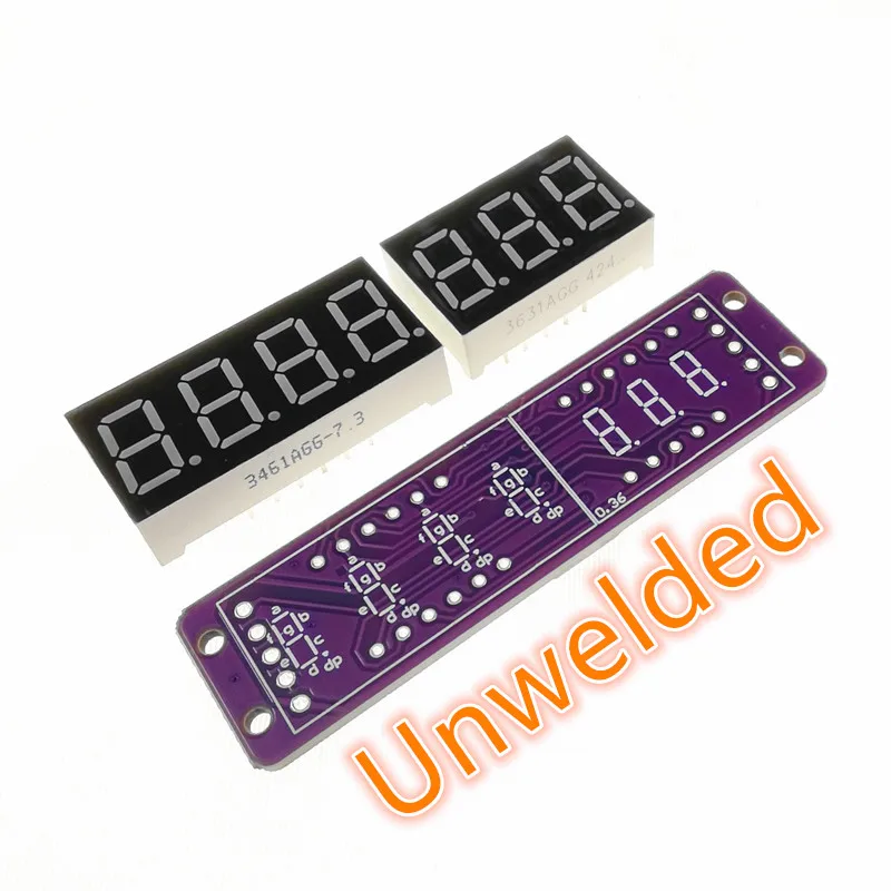 

MAX7219 0.36 Inch 7 Bits Digital LED Display 7 Segment Module 6 Color Available for Arduino STM32 STC AVR ESP32 Unwelded