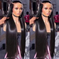 Pelucas de cabello humano con frente de encaje de densidad 250, peluca con malla frontal brasileña HD transparente recta 30 40 pulgadas 13x6, pelucas 360 para mujeres 4x4