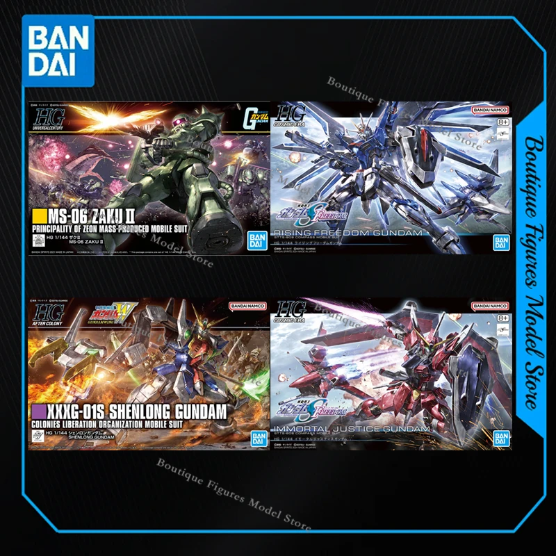 バンダイオリジナルガンダム-hg-ms-06-ザク・シェンロン・ライジング・フリーダム・イモータル・ジャスティスアクションアニメフィギュアモデルコレクションギフト子供のおもちゃ