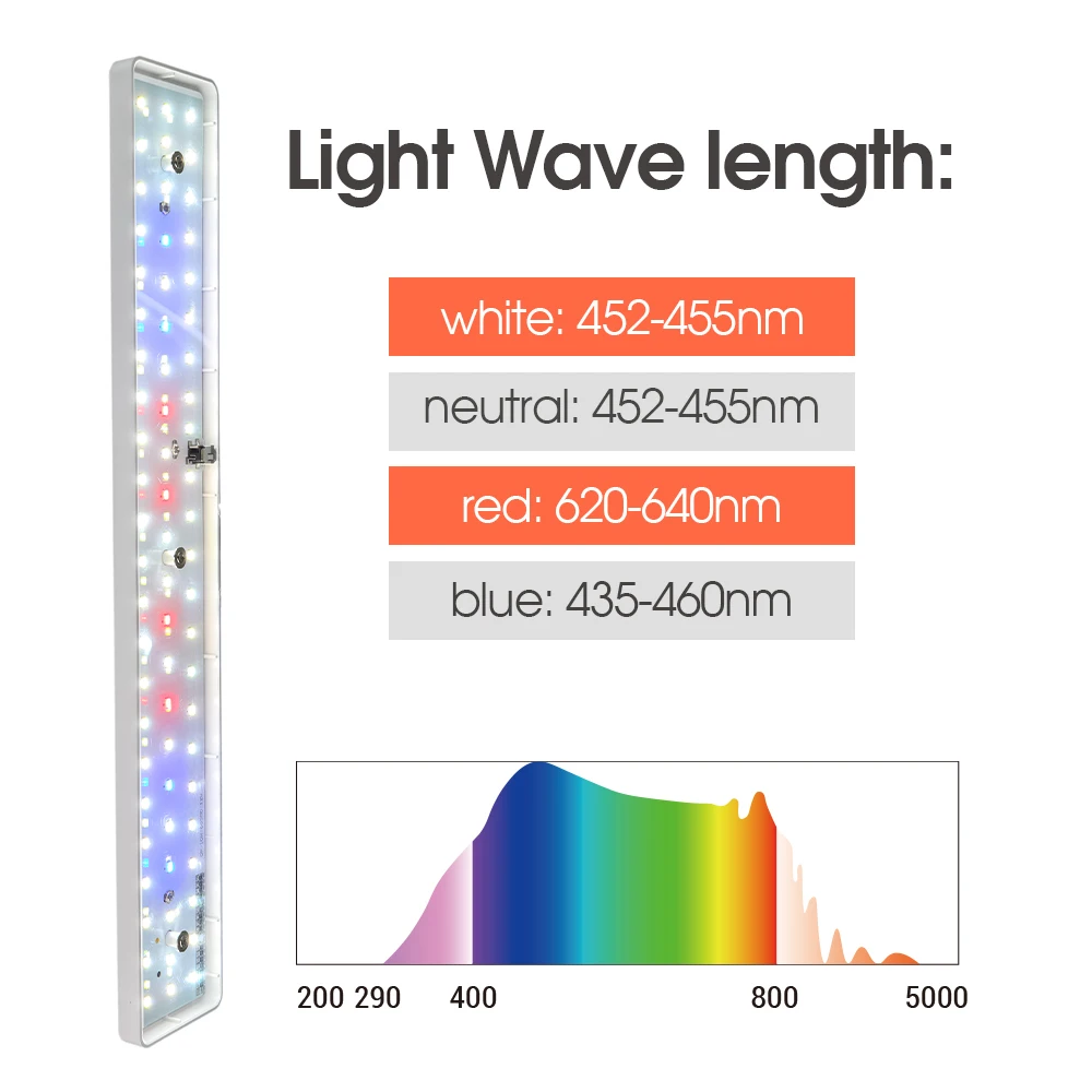 Up to 56CM Tall LED Grow Lights 37x13CM Tray Hydroponics Growing System Table Plant Lamp Full Spectrum Indoor Garden Auto Timer