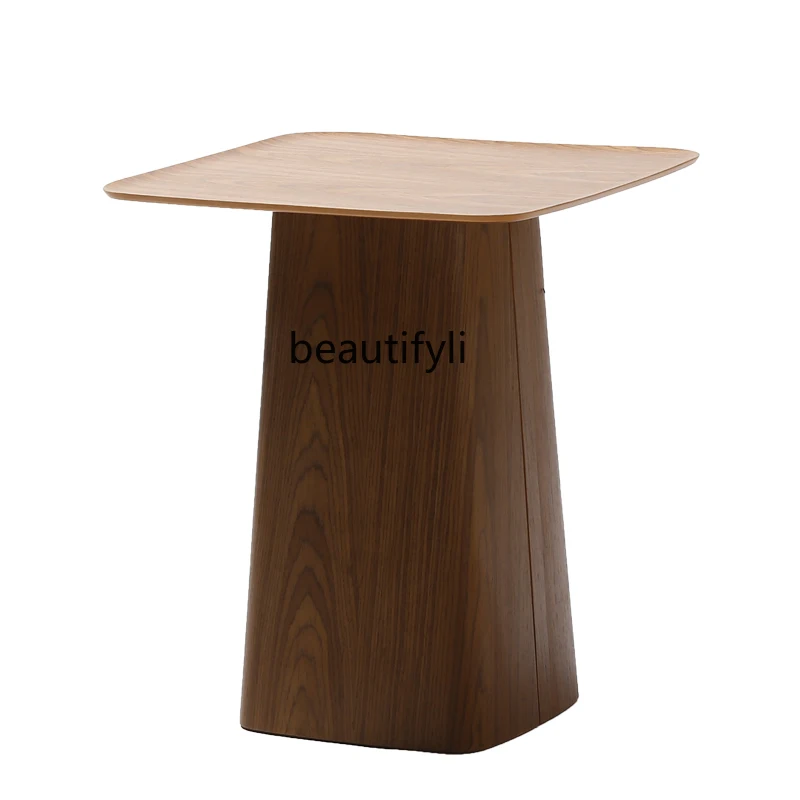 

Coffee Table Light Luxury Nordic Walnut Wooden Living Room Dining Room Balcony Leisure Simple Side Table Combination